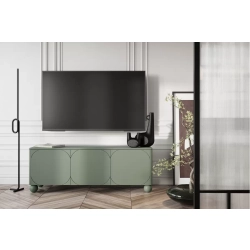 Szafka RTV trzydrzwiowa Sonatia II na nogach kulach 150 cm - oliwka